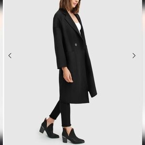 Belle & Bloom Publisher Double-Breasted Wool Blend Coat - Black Size Large